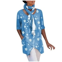 Ženska ljetna majica casual okrugli vrhovi vrata modni novi cvjetni ispis bluza s kratkim rukavima 3xl