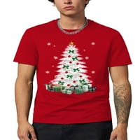 Ma croi muns veseli pjenušava snijeg božićno stablo digitalno tiskane klasične majice kratkih rukava