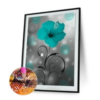 Aousin 5d DIY Full Okrugli bušilica Dijamantno slikarstvo Plavi cvijet Crtež za dekor dnevne sobe