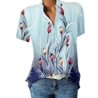FOPP Prodavač Ženska povremena košulja s kratkim rukavima s kratkim rukavima V-izrez Labavi bluza Light