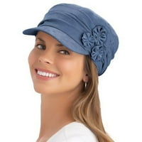 Moderan i udoban cvjetni ukrašen šešir-plavi