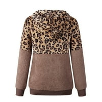 Hoodie pulover Zimske tople umjetne vune džepove pamučne leopard odjeće nejasno džemper jakna planinska