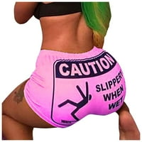 Ženske nogavice Sport Workout Home odjeća Clupweard Print slova Visoki struk tiskane kratke hlače