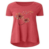 Ženske plus veličine vrhova bluze tucinske majice kratki rukav casual cvjetni ispis ljetni tee