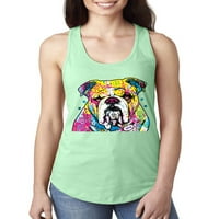 Divlji Bobby Dean Russo Neon Colorful Pug pas Buldog ljubitelj za pse za žene Racerback Tank top, metvica,