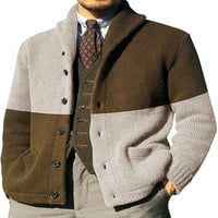 Niuer muški zimski džemperi kardigan jednobojni dvostruki kaput s dugim rukavima na otvorenom pletivom