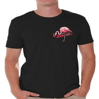 Awkward Styles Flamingo džepna majica za muškarce Flamingo patch majice Flamingo majica Muški Flamingo