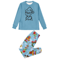 PLAJNI Ženski božićni pidžami organski pamuk PJS Xmas božićni flanel pidžama za dječake djevojke 5-