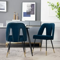 Moderna stolica za trpezariju plavi set zlatnih naljepljivih glava kuhinje dnevni boravak