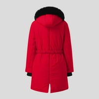 Riforla Women Plus Veličina dnevno zimski kaput rever ovratnik dugih rukava Vintage zgušnjava kaput