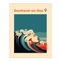 Seaside poziva Southend na morskoj plaži Engleska Velika Britanija Moderna žena valova morskog sirena