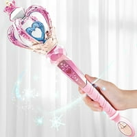 Kainuan oblika krune štapić princeza WIND igračka električna svjetlosna princeza štapić Rotirajuća lagana svjetlosna gradijent boja vilinski štapić sa muzikom za rođendan
