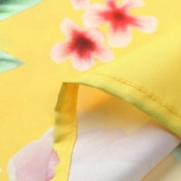 Žute velike majice za ženska nova majica Butterfly Flower Majica Štampano dugme s dugim rukavima