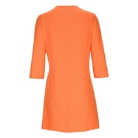 Aurouralne ženske haljine na čišćenju ženske proljeće i ljeto V-izrez čvrste pamučne i posteljine casual džep haljina s kratkim rukavima
