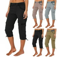 Ženski teretni hlače Lagana elastična struka navlaka za pravljenje ležernih planinarki obrezane joggers
