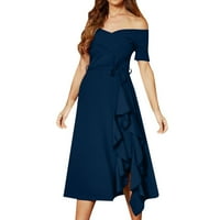 B91XZ Night Out haljine za žene Ženska haljina za nesimmetričnu srednju duljinu sa ramenom korzet ženske
