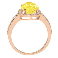 4.85ct ovalni rez žuta simulirana dijamantska 18K 18K ruža Gold Gold Anniverment prsten veličine 7.25