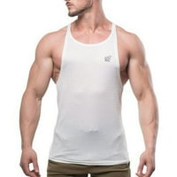 Muškarci mišićne majice bez rukava Top Bodybuilding Sport Fitness Workout prsluk, bijeli, l