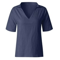 Koaiezne ženske sredine rukava V izrez Sva čvrsta boja na majica na majici za žene Ležerne prilike