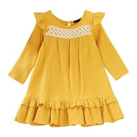 Dječje djevojke oblače modnu odjeću dječja dječja dječja dječja dječja patchwork dugačak ruffleve dress