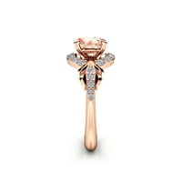 Diamond Halo Pink Sapphire zaručnički prsten