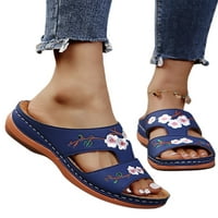Pfysire Womens Flip Flops Sandale Cvijeće Veze za vez za klizanje Shoes 10.5