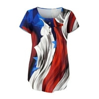 Ženski bluze Bluza Ženski plus kratki rukav modni grafički grafički otisci Summer Henley majice vrhovi
