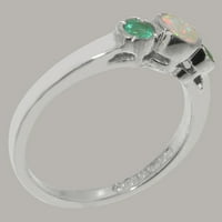 Britanci napravio je 10k bijeli zlatni prsten s prirodnim Oparagdnim ženskim obljetnicama - Opcije veličine