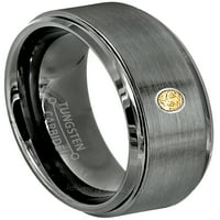 Prsten od brušenog oružja - 0,07ct solitaire citrinski prsten - personalizirani vjenčani prsten za volfram