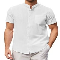 Avamo muškarci Ljetne košulje s kratkim rukavima bluza na vrhu vrhove praznične majice Mekani tee bijeli