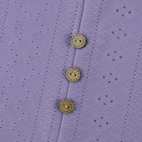Feternal ženski ljetni V-izrez Bluze za petal rukave casual slatki vrhovi za ženske dugme obični osnovni