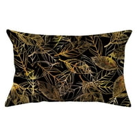 Wendunide jastuk za jastuk Crni jastuk poklopac s bronzionom cvijećem i lišćem bacaju jastučnicu