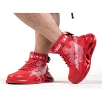 Muškarci Anti-sudar visokim planinarskim čizmama Sport Sport Neklizne čelične cipele za cipele za cipele Crveno 8