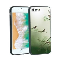 Šumsko-izmagljeni-zeleni-bijeli-japanski-akvalijarski-dizajn-sparrows-Woods-telefon za iPhone plus za