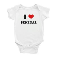 Heart Senegal Love Senegal Funny Baby Rompers Bodysuit