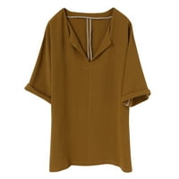 Majice za žene Žene Žene Casual Top Solid Colore Loove pulover majica kratkih rukava, XXL