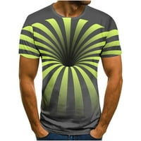 Yanhoo MENS mišić Slim T-majice 3D Print Athletic Teretana kratkih rukava Bluza TEE Ljetni ležerni trening
