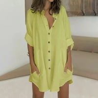 Zhifulpu ljetna plaža sunčana haljina t majica Ženska duljina koljena duga ruka dugačka košulja haljina