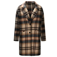 Amidoa Wone Woolen Lounge Shacket Jakna kaputa na gumbu s dugim kardiganima Flannel trendi zimska odjeća