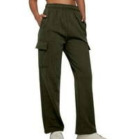 Teretne pantalone za žene Stretch visoke ležerne pantalone sa visokim strukom hlače za žene za žene