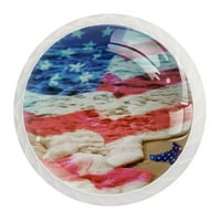 Ownta gumb sa vijcima set za kuhinjske ormare Komodare vuče ručke ručke za kućnu dekoru na plaži Američka zastava