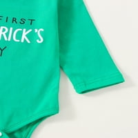 Coduop Baby Boys Girls Proljetne odjeće Dugi rukav Pismo Ispis BodySuit + Striped gaće