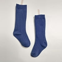 Miayilima beba dječja djevojaka srednje čarape luk rebraste duge čarape Ruffled Socks školski gamaši