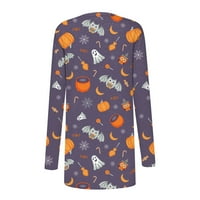 Knosfene Womens Cardigans Lightweight Plus Veličina Jeseni džemperi Y2K Otvoreni prednji pucnjava Ghost