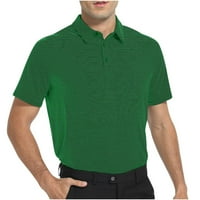 Caveitl Muška majica Ljeto, Ljeto, Ležerni gumb za pulover trake Stripe kratki rukav bluza Green