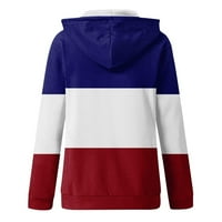 Scyoekwg Color Block Ženski kapuljač Zip Up Dukseri sa džepovima Casual Leases Comfy Atletska jakna