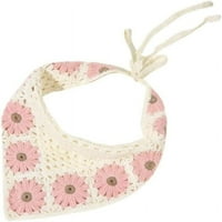 Boluotou Retro cvjetni headwrap Boho Daisy Crochet Traka za glavu Kerchief Troangle Halgescarf Lovely