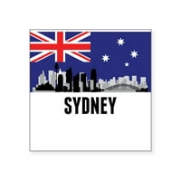 Cafepress - Sydney Australian zastava naljepnica - Square naljepnica 3 3