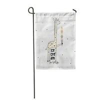 Lik doodle žirafe sladoled vrtić slatka jednostavna slatka okućnica za zastavu ukrasna zastava kuće baner