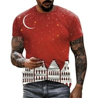 Muška košulja za vježbanje Božićni tiskani viši ovratnik kratki rukav modni casual sportski ffitness